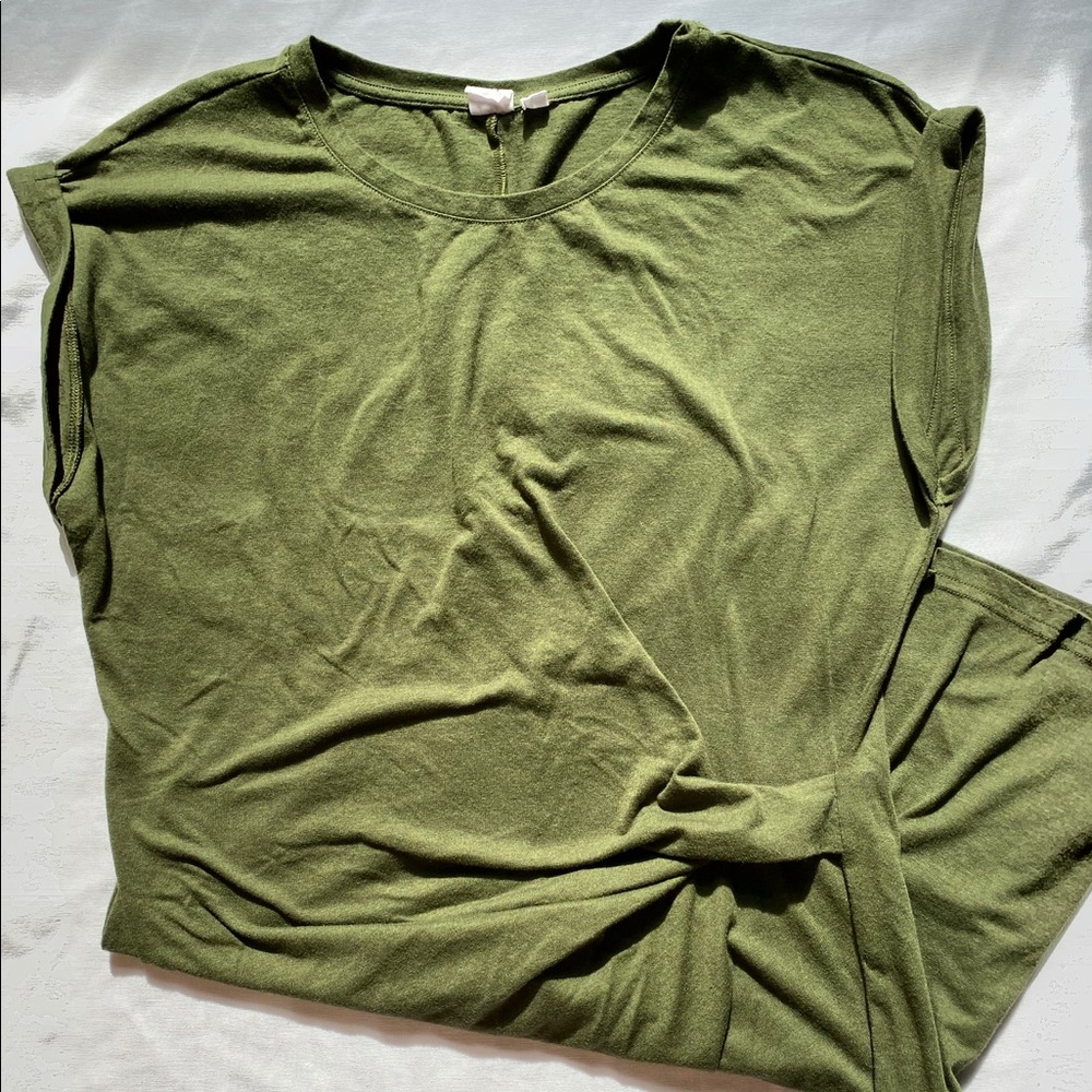 New Olive Green Short Sleeved Gap Casual Dress L